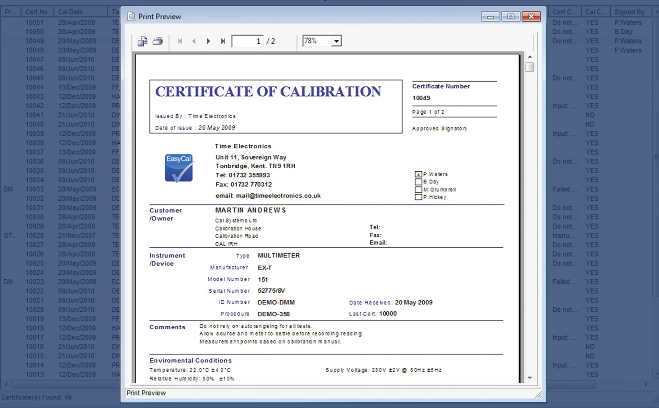 Easycal Calibration Software Time Electronics Easycal Calibration Software Time Electronics